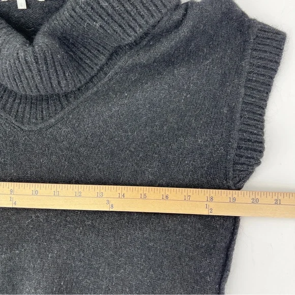Vince sweater Alpaca Wool Cashmere Cowl Neck Short Sleeve L black - Picture 8 of 10